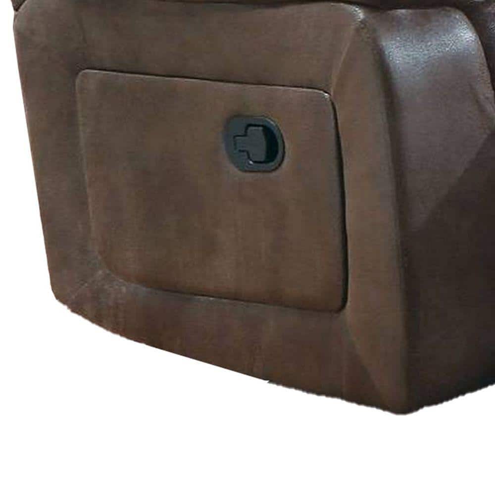 Brown Microfiber Recliner Chair with Pillow Top Arms