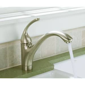 Forte Single-Handle Standard Kitchen Faucet with Side Sprayer in Vibrant Brushed Nickel