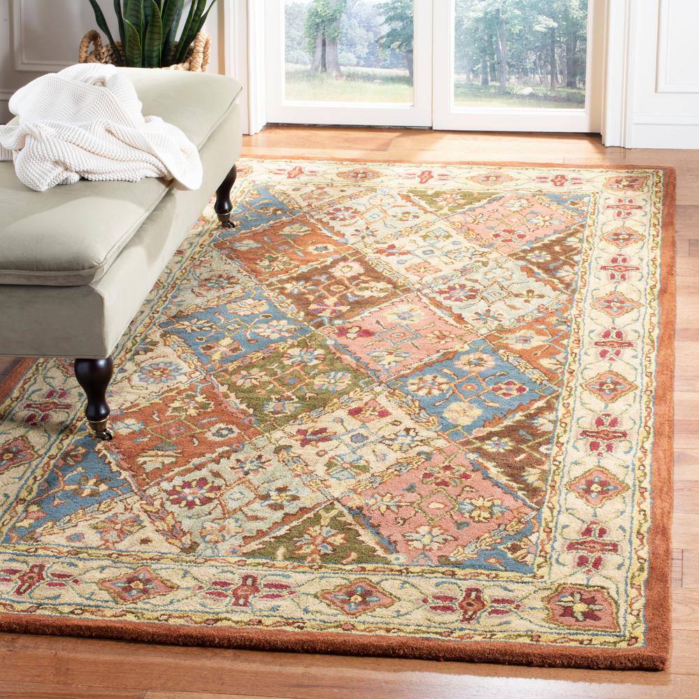 Heritage Beige and Multicolor Hand-Tufted Wool Area Rug