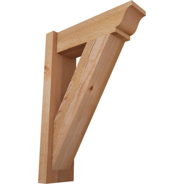 Ekena Millwork 6 in. x 26 in. x 18 in. Western Red Cedar Traditional Rough Sawn Outlooker