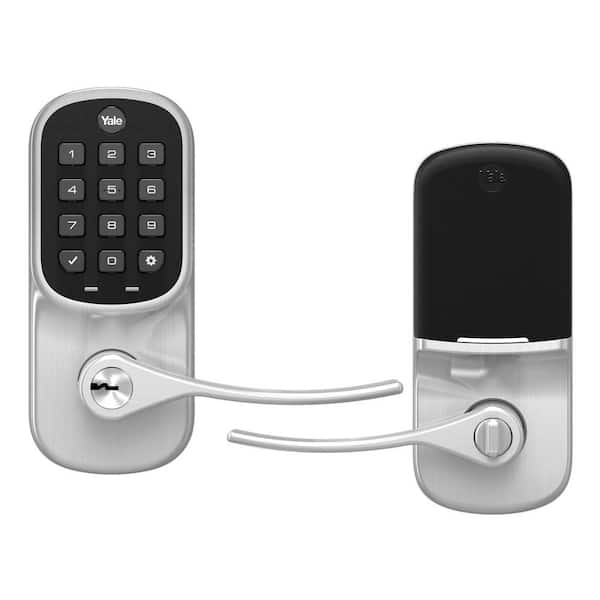 Yale Assure Satin Nickel Door Lever Lock with Push Button Keypad