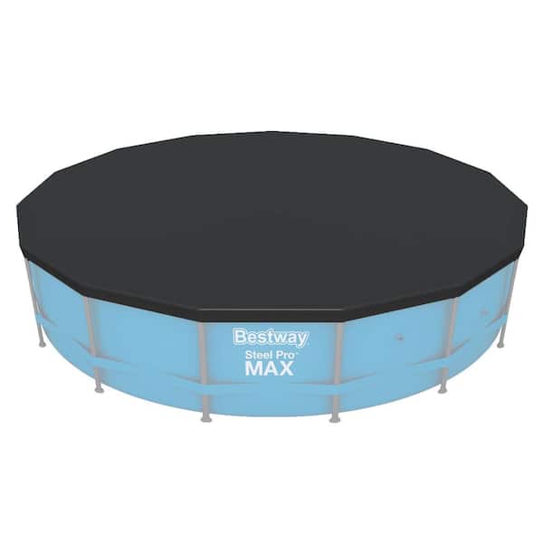 Bestway 15 ft. Round Flow Clear Above Ground Frame Swimming Pool Leaf Cover 58038E The Home Depot