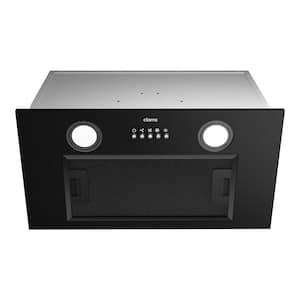 20 in. 450 CFM Ducted Insert Range Hood in Black with 3 Speed Exhaust Fan, Push Button Control