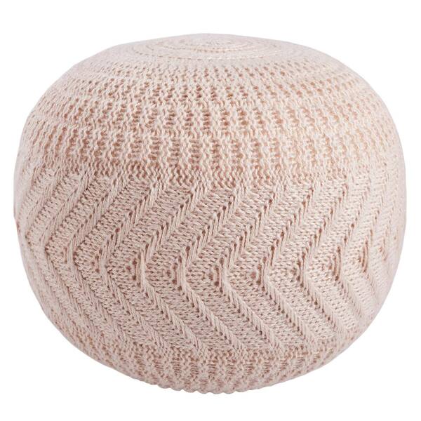 Jaipur Living Lucille Light Blush Solid Round Pouf 20 in. x 20 in. x 14 in.