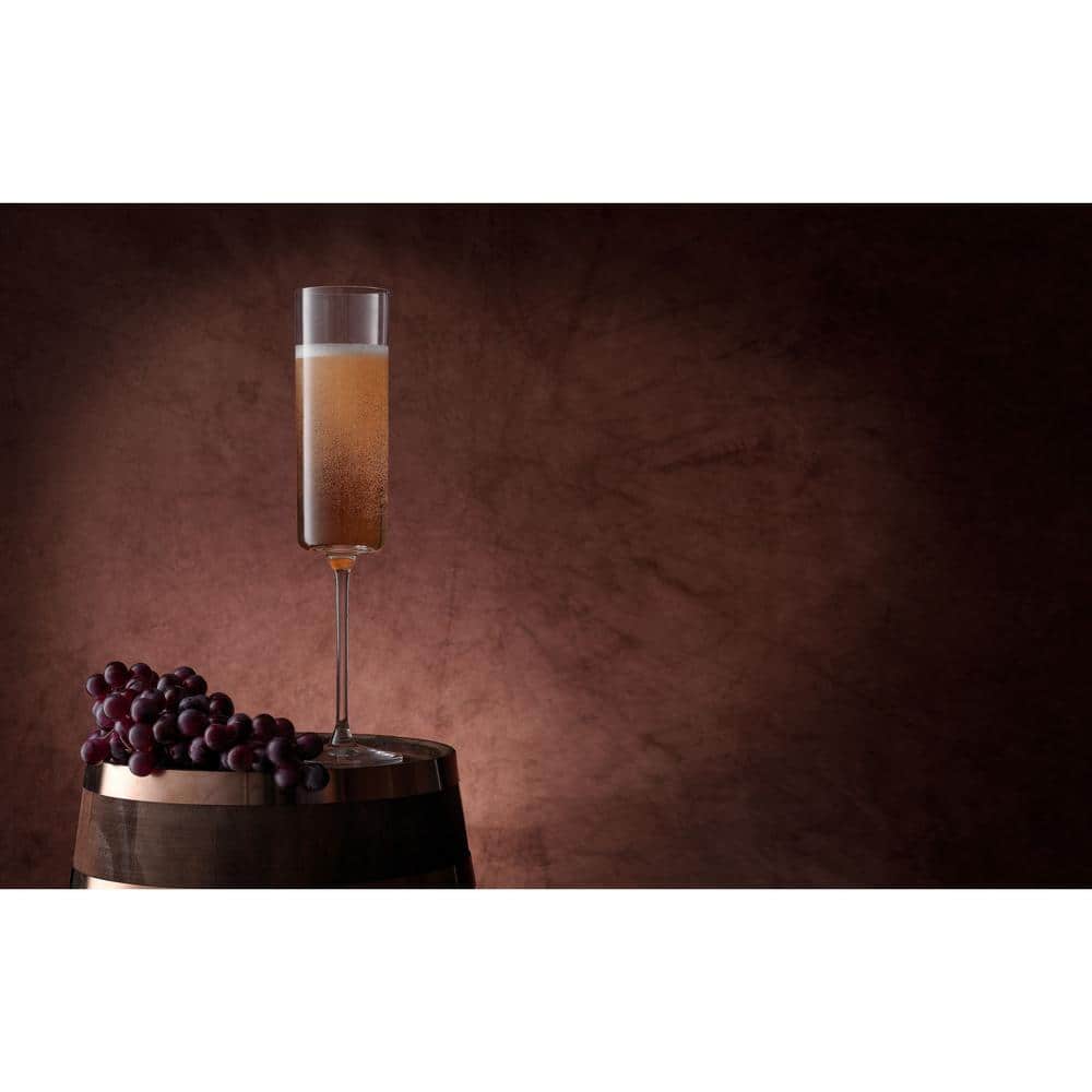 Claire 5.7 oz Clear Crystal Champagne Flutes Set of 4