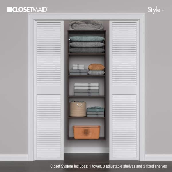 Style+ 25 in. W Chocolate Hanging Wood Closet Tower