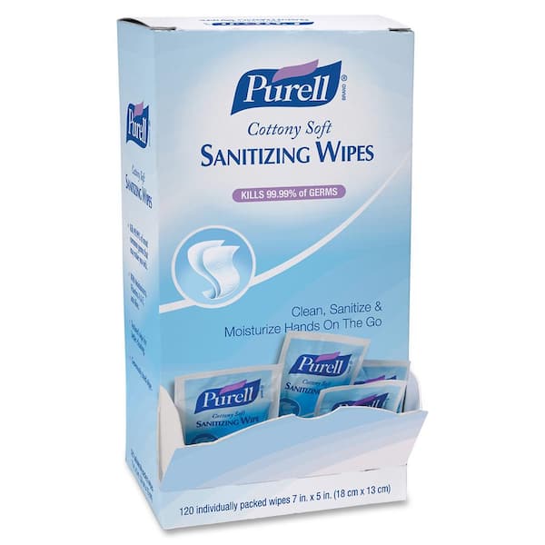 PURELL Cottony Soft White Sanitizing Cleaning Wipes (120-Count) GOJ902712 -  The Home Depot