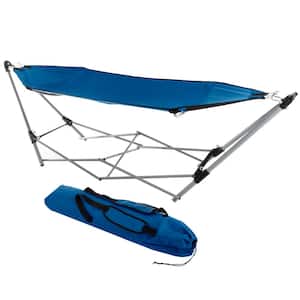 7.8 ft. Portable Free Standing Hammock with Stand in Blue