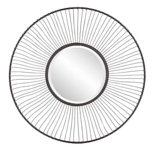 Othello 40 in. x 40 in. Industrial Round Framed Wall Mirror