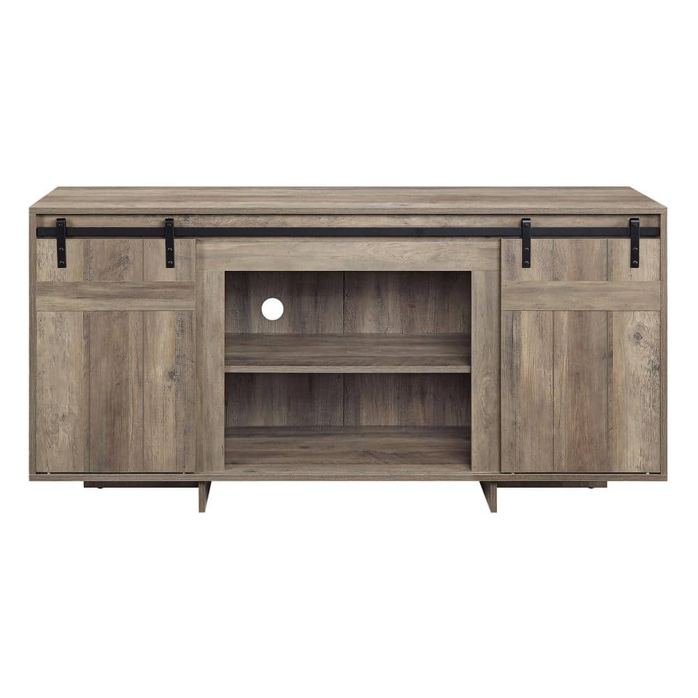 Acme Furniture Bellarosa 60 in. Rustic Oak TV Stand Fits TV's up to 60 in. with Cord Management