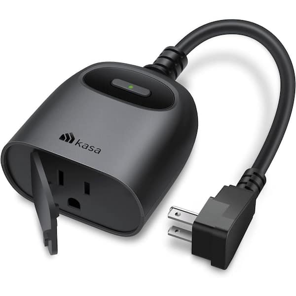 Outdoor Smart Wi-Fi Dimmer Plug Outlet Timer with Max Load 15 Amp/1875-Watt, IP64 and Weather Resistance in Black