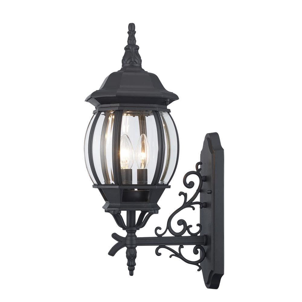 Francisco 22.5 in. 3-Light Black Coach Outdoor Wall Light Fixture with Clear Glass price history on PriceWatchPro