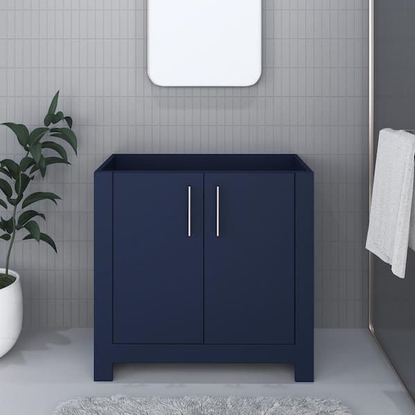 VOLPA USA AMERICAN CRAFTED VANITIES Austin 36 in. W x 20 in. D 35 in. H Bath Vanity Cabinet without Top in Navy