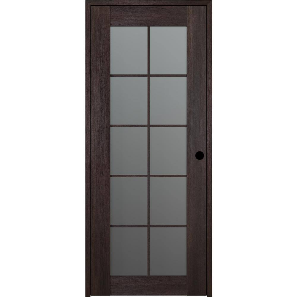 Veralinga Oak 10-Lite Frosted Glass Solid Core Interior Door