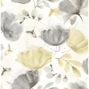 Zahra Grey Floral Grey Wallpaper Sample