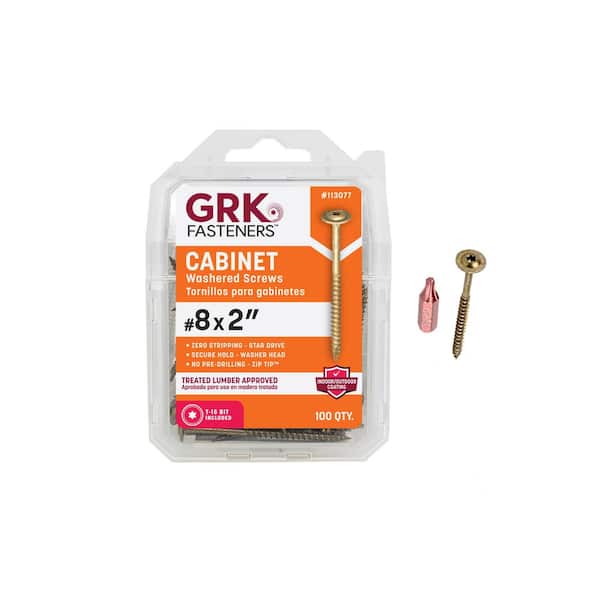 #8 x 2 in. Star Drive Low Profile Washer Head Cabinet Wood Screw (100-Piece per Pack)
