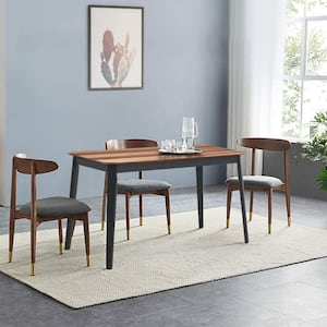 43.5 in. Brown Wood Mid Century Rectangular Dining Table
