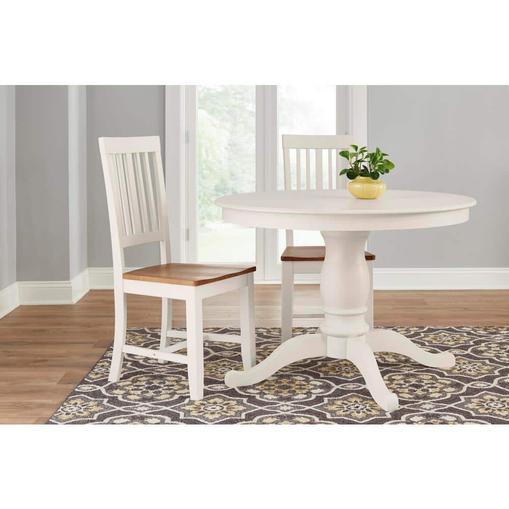 StyleWell Ivory Wood Round Dining Table for 4 41.7 in. L x 29 in. H DS5001 Ivory The Home Depot