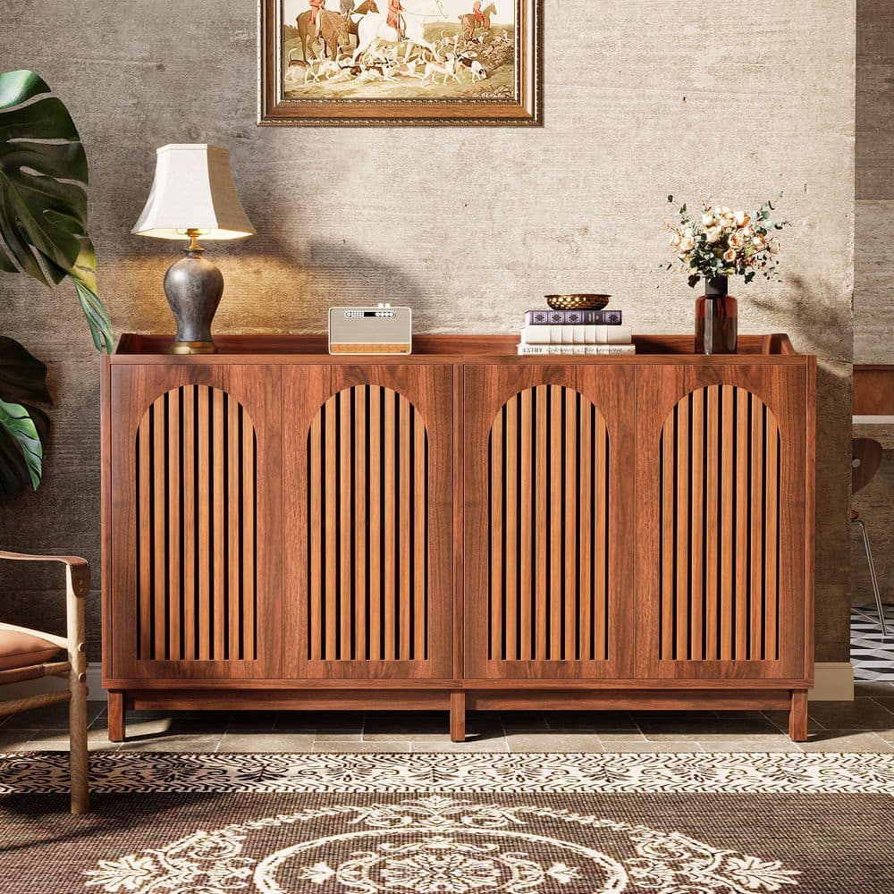 BYBLIGHT Ahlivia Brown 33.46 in. H Accent Cabinet Storage Cabinet