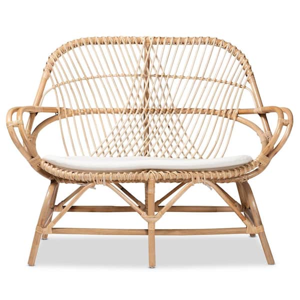 Jayden 44.9 in. Natural Rattan 2-Seater Loveseat