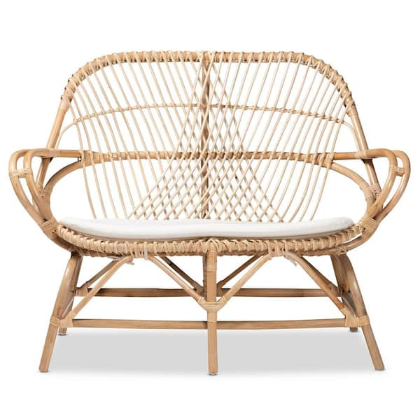 bali & pari Jayden 44.9 in. Natural Rattan 2-Seater Loveseat