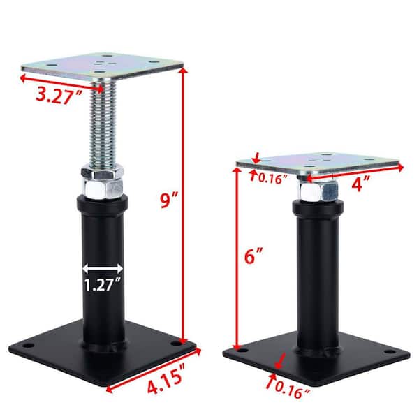 xinyoec 2-Pack 6 in. - 9 in. Floor Jack Post, Adjust Supports