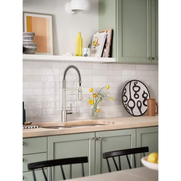 Align 1-Handle Pre-Rinse Spring Pulldown Kitchen Faucet with MotionSense Wave and Power Clean in Spot Resist Stainless