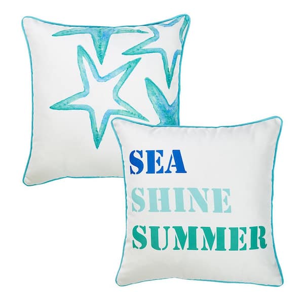 Aqua coastal throw pillows hotsell