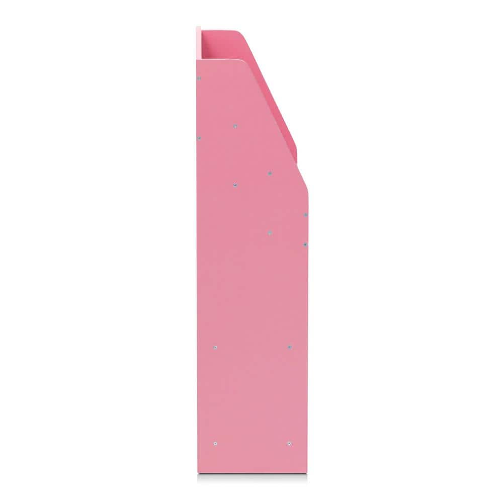 Laminated Pink Freestanding Kids Bookshelf with 5 Shelves