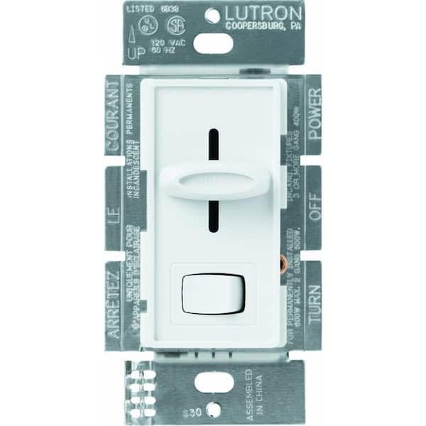 Lutron Skylark Dimmer Switch for Magnetic Low-Voltage, 450-Watt/600 VA, Single-Pole or 3-Way, White (SLV-603P-WH)