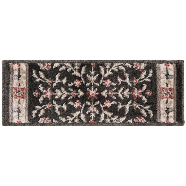 Kurdamir Carlo Abbey/Navajo White 9 in. x 26 in. Woven Polypropylene Stair Tread Cover (Set of 1)