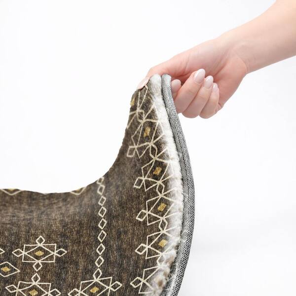 Dream Shag Premium Machine Washable Abstract ADS109 Brown 9 ft. x 12 ft. Area Rug