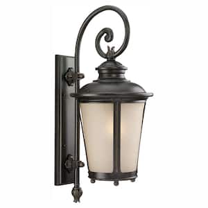 Cape May 1-Light Burled Iron LED Outdoor 26.25 in. Wall Lantern Sconce