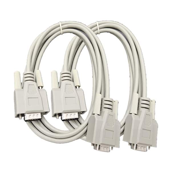 Micro Connectors, Inc 6 ft. VGA HD15 Male to Male Cable (2Pack) M05
