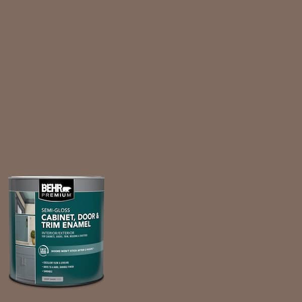 BEHR PREMIUM 1 qt. #N180-6 Derby Semi-Gloss Enamel Interior/Exterior Cabinet, Door & Trim Paint