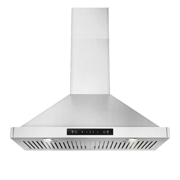 30 in. Convertible Wall Mounted Range Hood with 6-Speeds, 800 CFM, 3-Types of Filters, Stainless Steel, Downdraft System