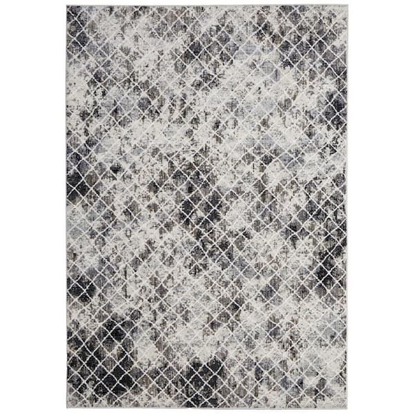 8 X 10 Gray, Ivory, Taupe Geometric Area Rug