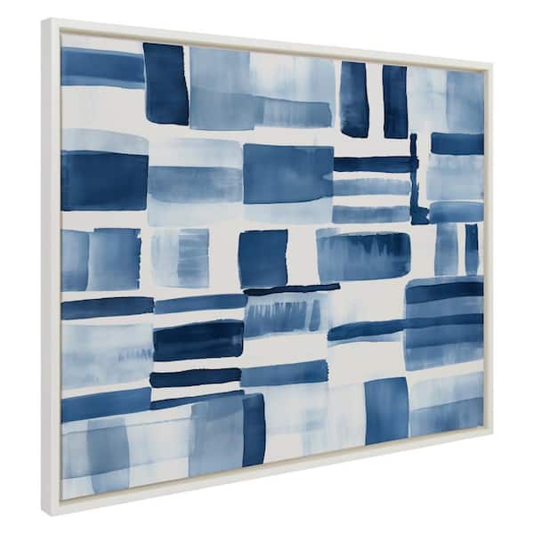 Kate and Laurel Sylvie Coastal Abstract Framed Canvas by Amy Lighthall Set of 1 Abstract Art Print 31.49 in. x 42.00 in.