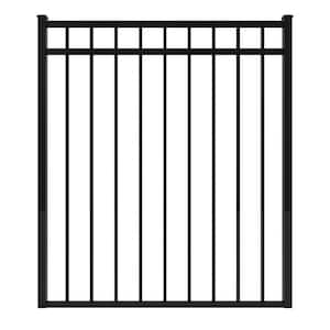 4 ft. W x 4 ft. H 3-Rail Deluxe Black Fence Gate