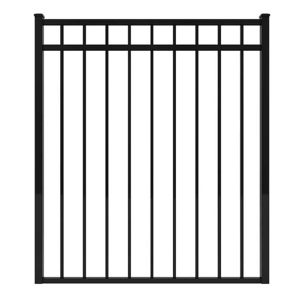 FORGERIGHT 4 ft. W x 4 ft. H 3-Rail Deluxe Black Fence Gate