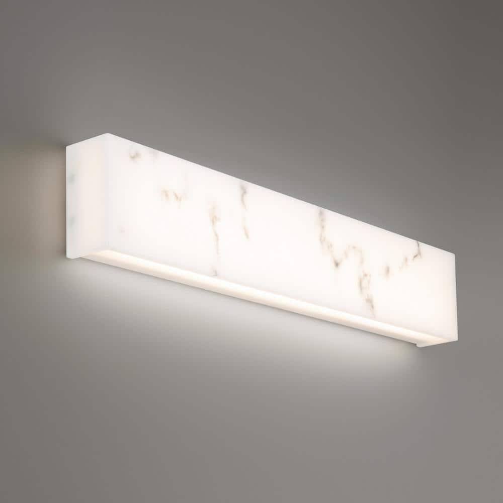 Museo White Faux Alabaster LED Bath Bar