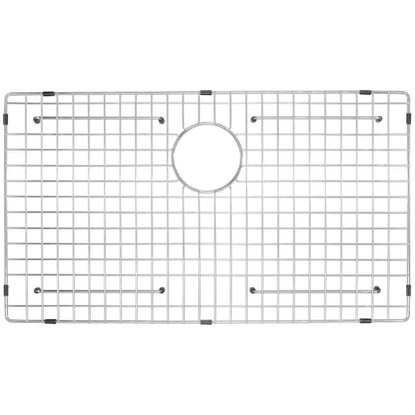 SERENE VALLEY 29.69 in. x 15.67 in. Rear Drain Heavy-Duty Stainless Steel Sink Grid