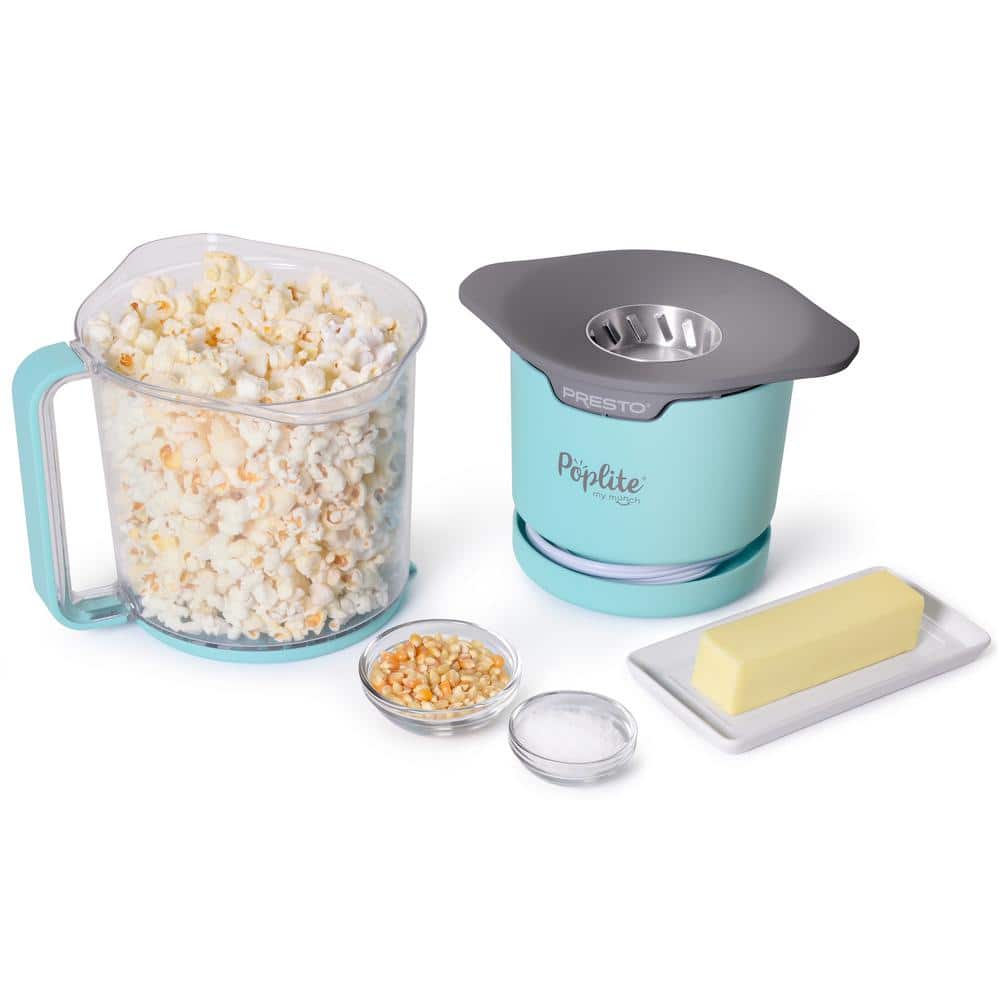 Aqua Compact Hot Air Popcorn Popper with Serving Bowl