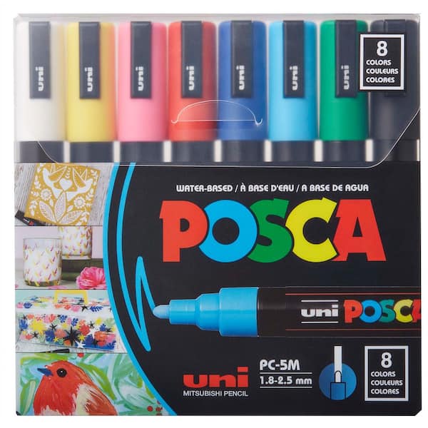POSCA PC-5M Medium Bullet Paint Marker Set (8-Colors)