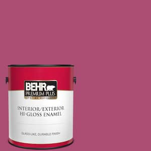 Behr Premium Plus 1 Gal 100b 7 Hot Pink Hi Gloss Enamel Interior Exterior Paint 830001 The Home Depot