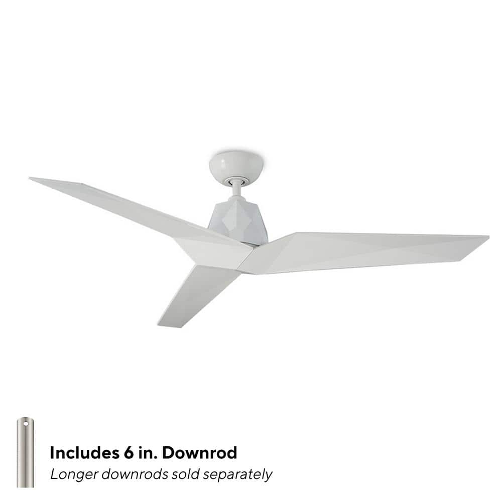 Gloss White 60'' 3-Blade Smart Ceiling Fan with Remote