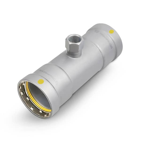 Titan Press 3/4" x 3/4" x 1/2" Press 2.2 in. D x 4.5 in. L Carbon Steel Tee HNBR Sealed, Yellow Dot, Gas & Fuel Rated