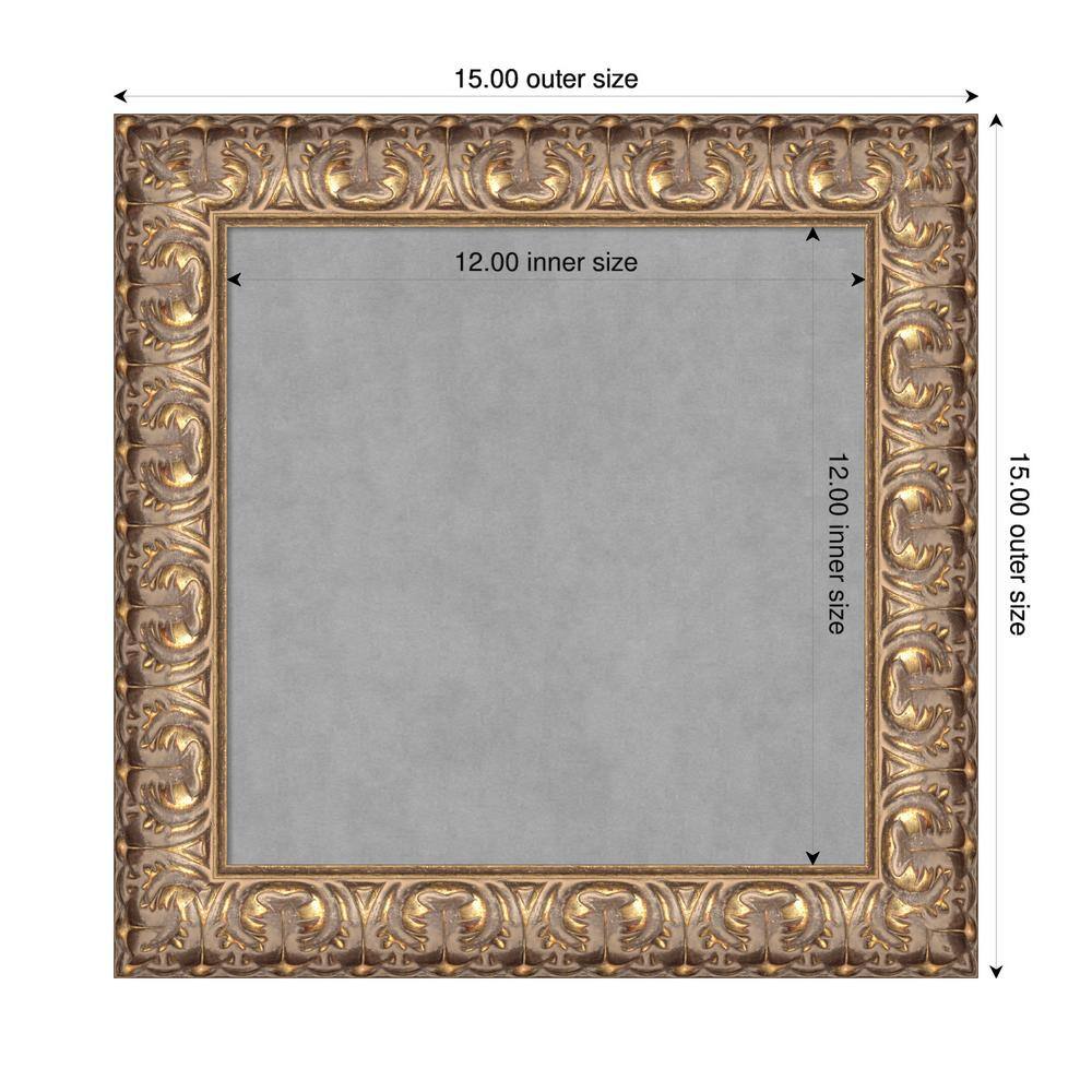 Florentine Gold Framed Grey Magnetic Memo Board 12x12