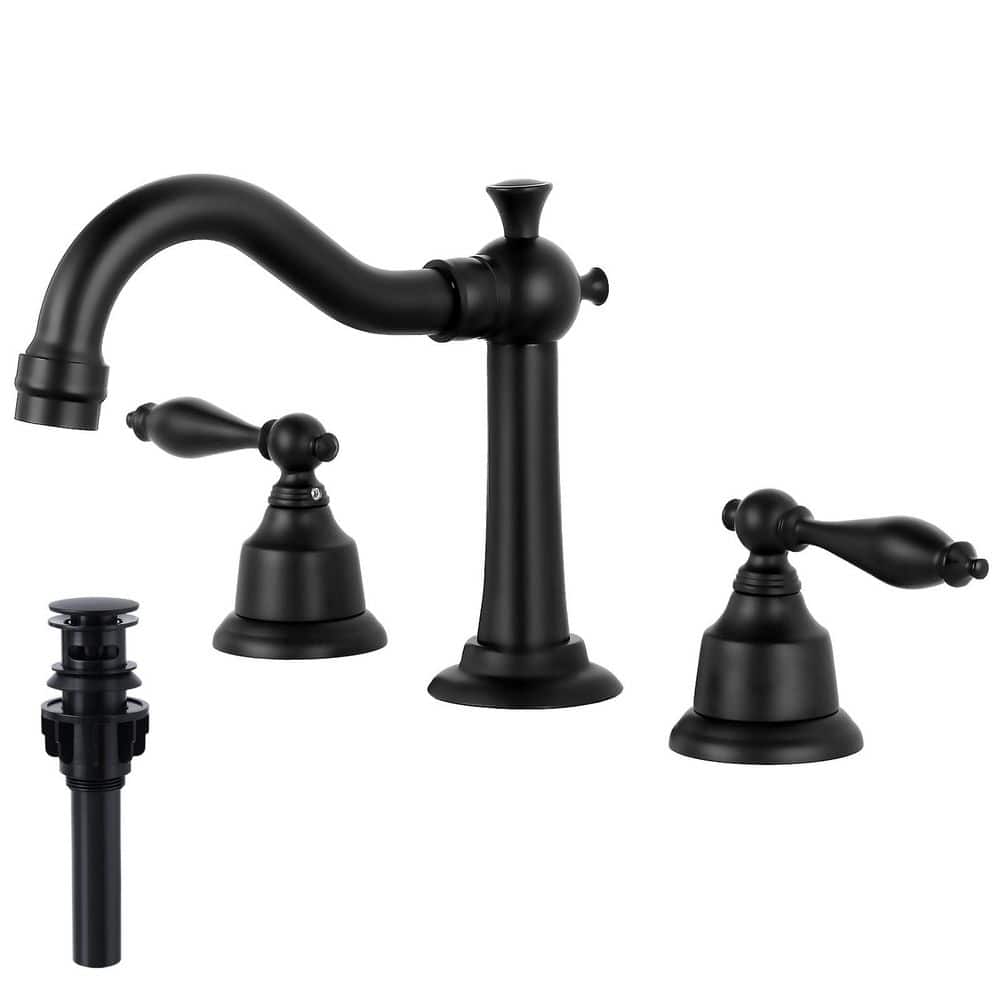 Double Handle 8 in. Widespread Bathroom Faucet 3-Hole Waterfall Bathroom Si