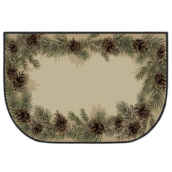 2 ft. x 3 ft. Geometric Fireproof Hearth Rug, Fireplace Mats Cabin Fire Resistant Rug for Wood Stove Floor